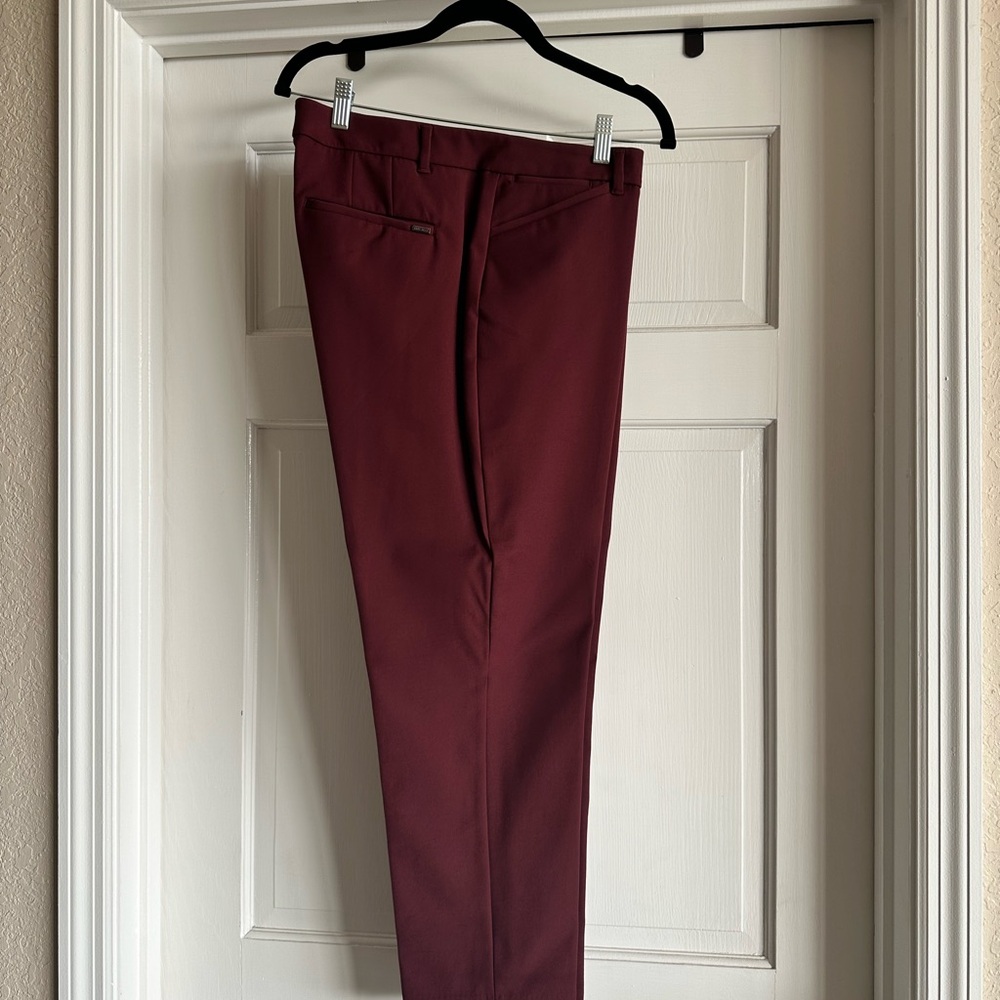 WHBM Slim Ankle Burgundy Dress Pants